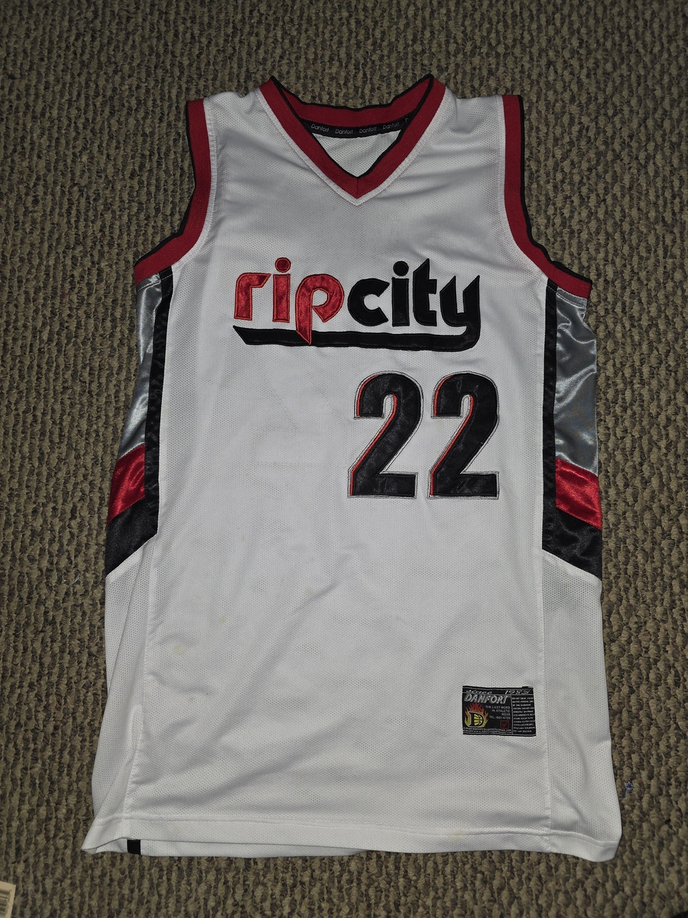 Rip City #22 White Red Black Basketball Jersey